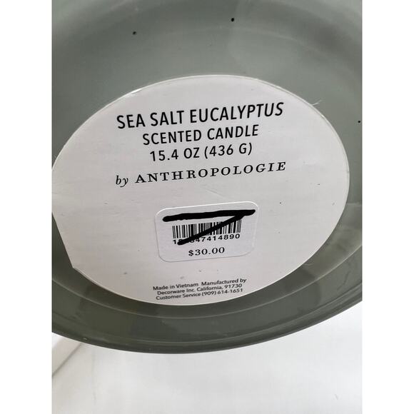 Anthropologie Last Day Light Glass Candle Sea Salt Eucalyptus New In Box - Picture 6 of 6